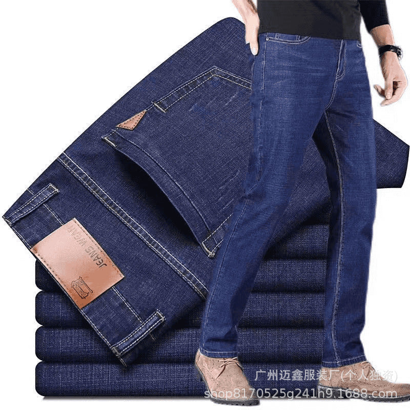 Jeans Men's Loose Straight Mid-waist
