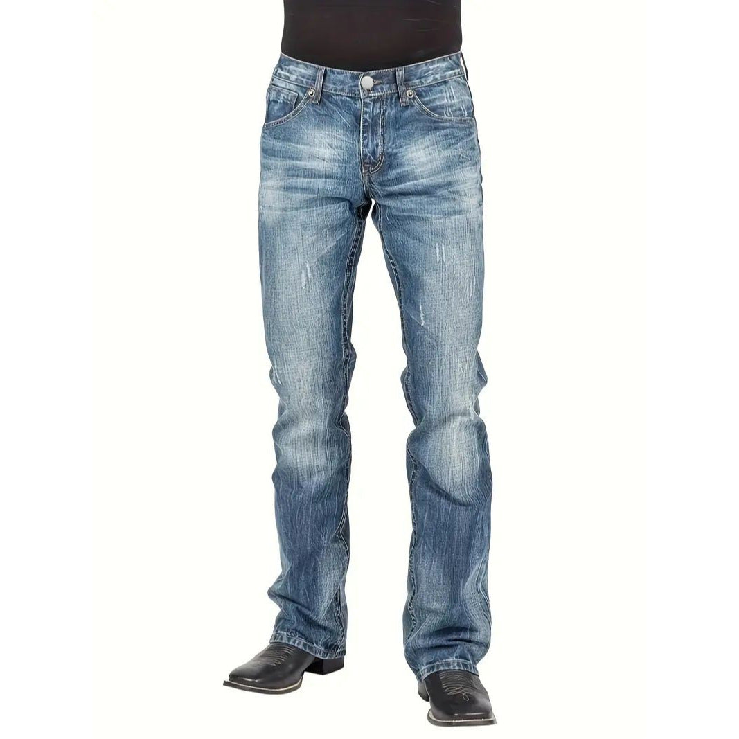 Mens Street-style Straight-leg Trendy Denim Jeans
