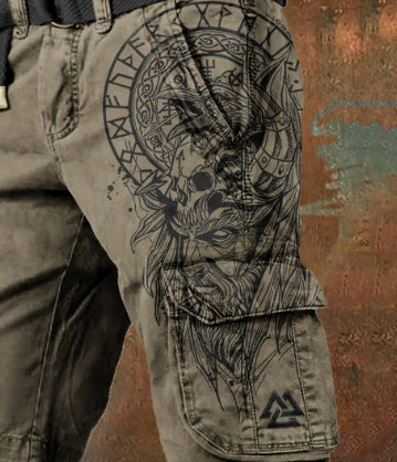 3D Personality Printing Stylish Shorts Zipper Men's Pants