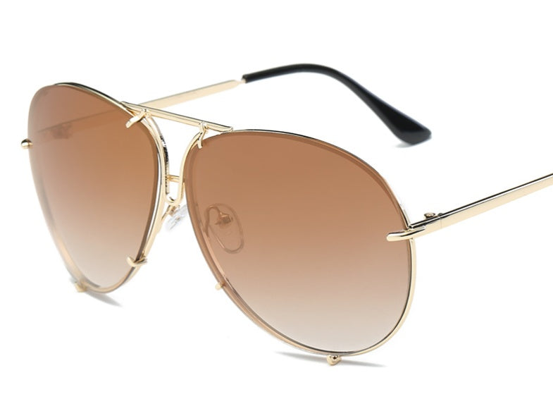 Color Film Sunglasses For Women Big Frame Sunglasses