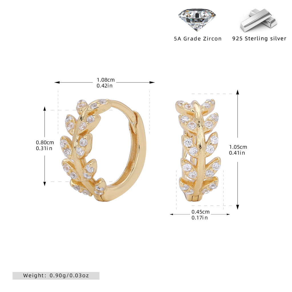 Advanced Cartilage-Piercing Earrings With Zircon And Diamond Inlays