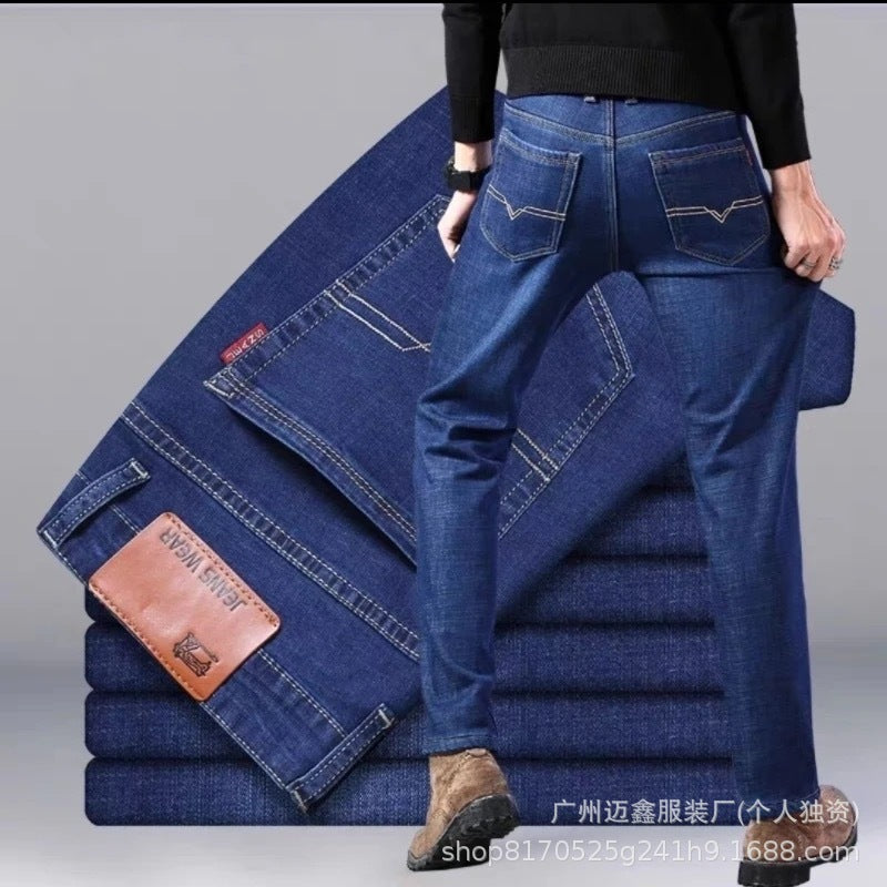 Jeans Men's Loose Straight Mid-waist