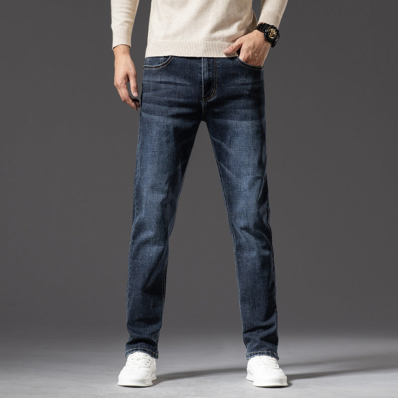 Affordable Luxury Denim Jeans For Men SpringAutumn  New Arrival High-End Stretch Business Style