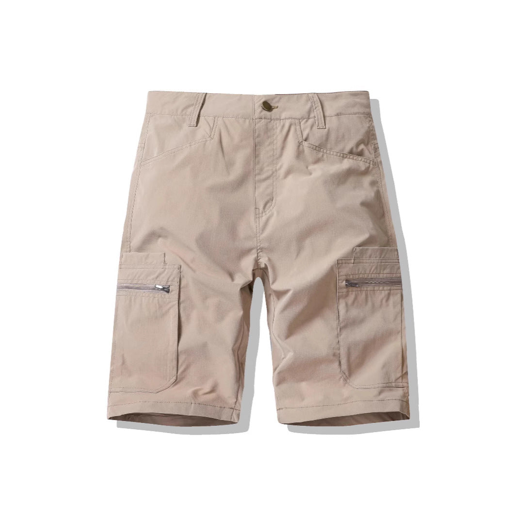 American Workwear Zipper Shorts High Street Fashion Outer Wear Loose Breeches