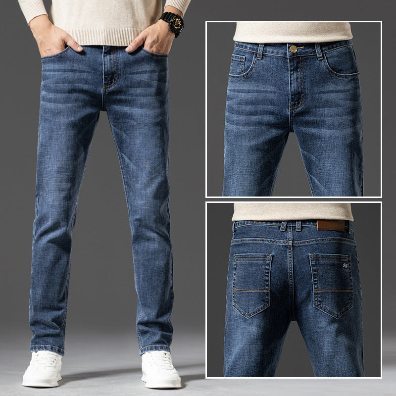 Affordable Luxury Denim Jeans For Men SpringAutumn  New Arrival High-End Stretch Business Style