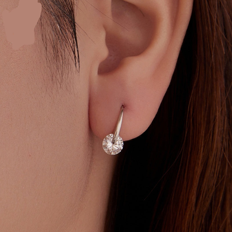 1-Carat Sparkling Moissanite S925 Sterling Silver Earrings For Women