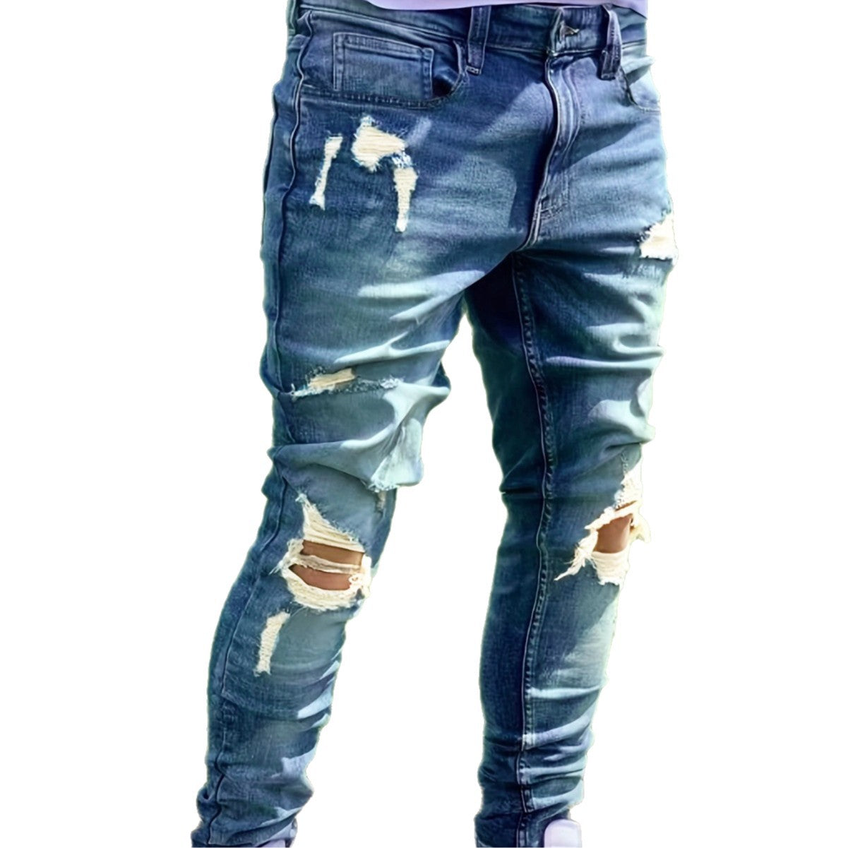 Men's Ripped Fashion Personality Street Trend Style Jeans