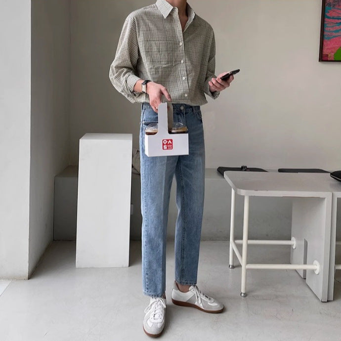 Casual Cropped Denim Pants