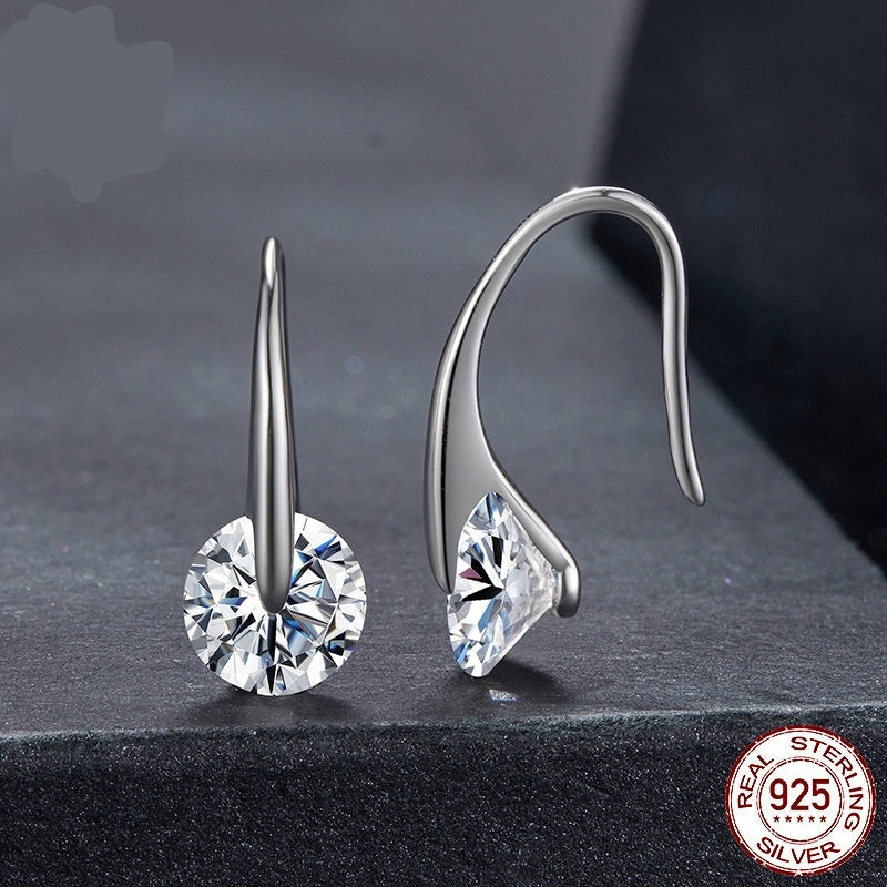 1-Carat Sparkling Moissanite S925 Sterling Silver Earrings For Women