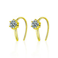 925 Sterling Silver U-Shaped Stud Fashionable Minimalist Moissanite Earrings