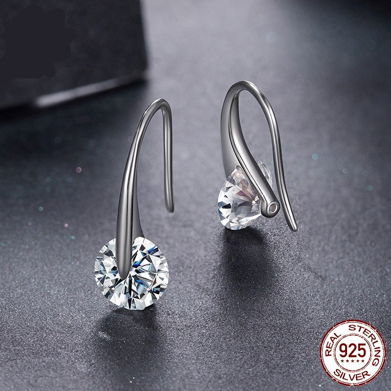 1-Carat Sparkling Moissanite S925 Sterling Silver Earrings For Women
